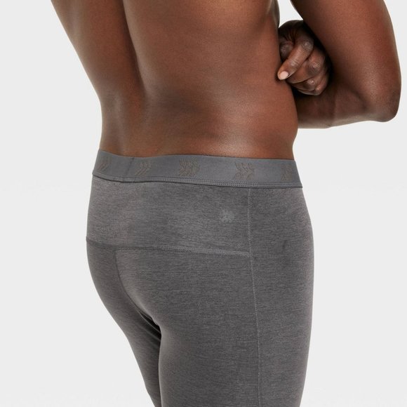 Men's Cold Weather Athletic Tights (Grey) - Picture 2 of 3